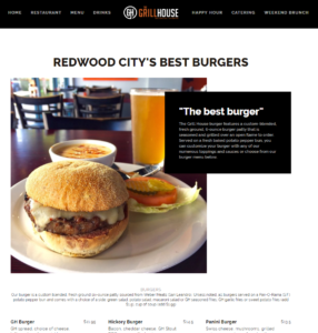 The Grill House Burger Landing Page